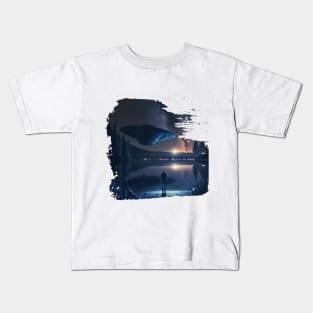 Ufos above a lake Kids T-Shirt